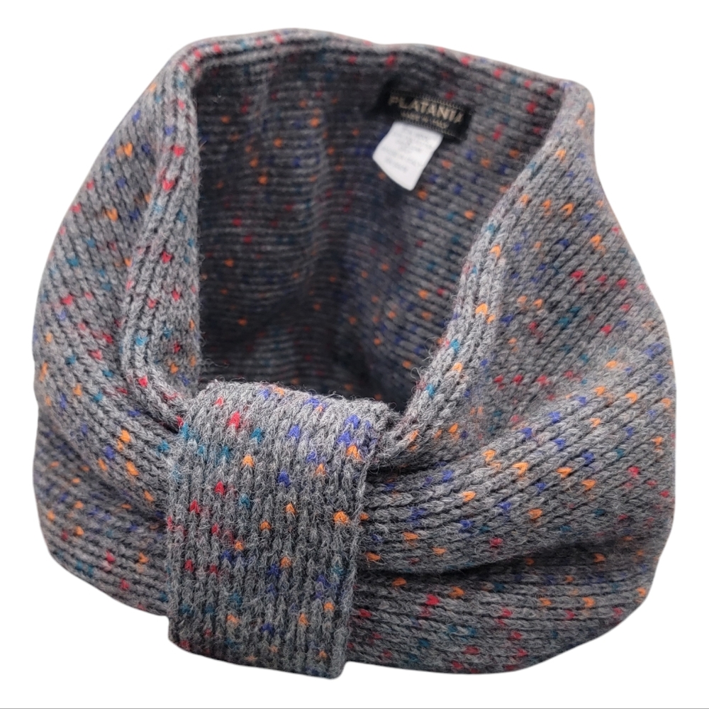 Platania Wool Speckled Cowl Scarf Gray Infinity Scarf Cowl Neck Muffler
